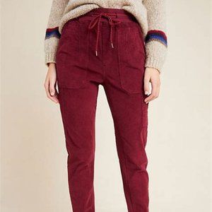 Anthropologie Leigh Corduroy Joggers Maroon S